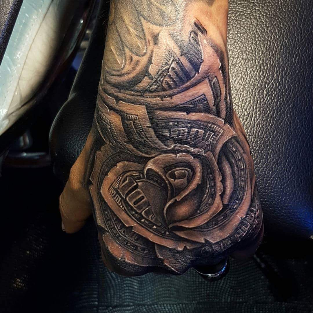 Rose on the back of a hand